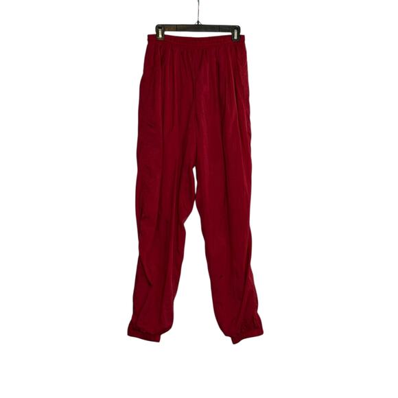 Nike sports vintage red pleated windbreaker pants size M - Picture 1 of 12